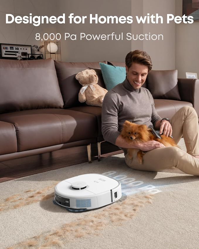 X10 Pro Omni Robot Vacuum and Mop, Dual Mops, 12 mm Auto-Lift, White