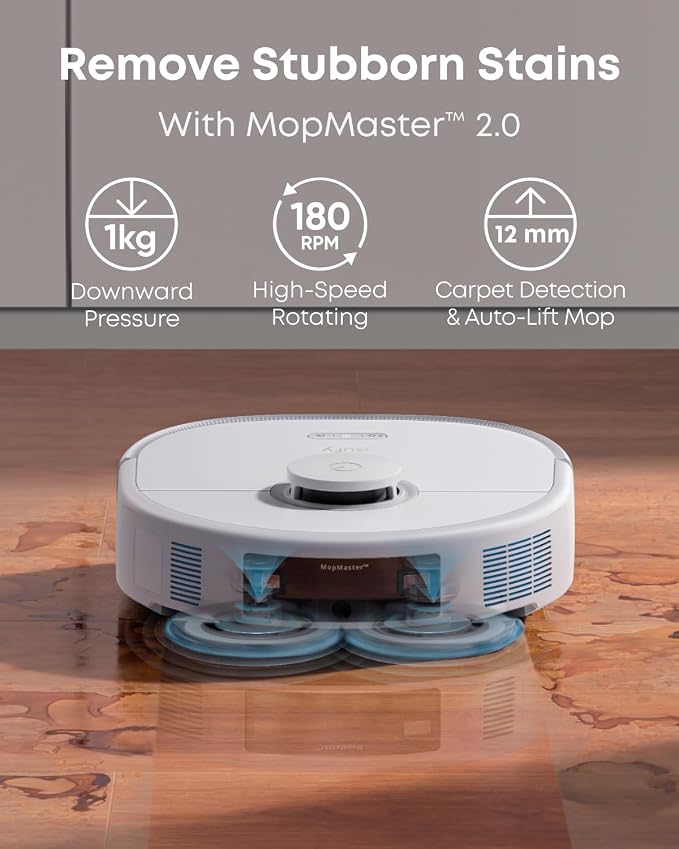 X10 Pro Omni Robot Vacuum and Mop, Dual Mops, 12 mm Auto-Lift, White