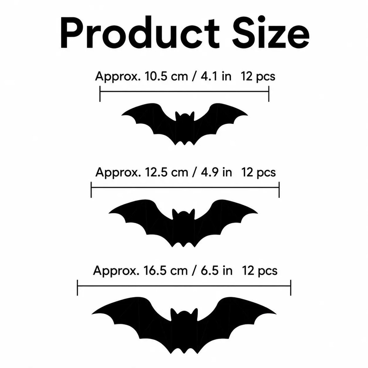 3D Bat Light LED Decorations, 12pcs/24pcs Halloween Spooky Ornaments, Bendable Wall Stickers with Smooth Bubble-Free Application, Easy Install Battery Powered Glowing Decor, Indoor Decor for Home, Party, Window, Door, Festival