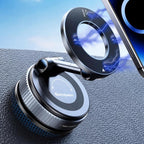 Guccqueen 2.0 Foldable Magnetic Car Phone Mount - 20 N52 Magnets, Vacuum Suction Cup with Heat-Resistant Nano-Adhesive Base for MagSafe Phones, Cars, Tools And Gadgets