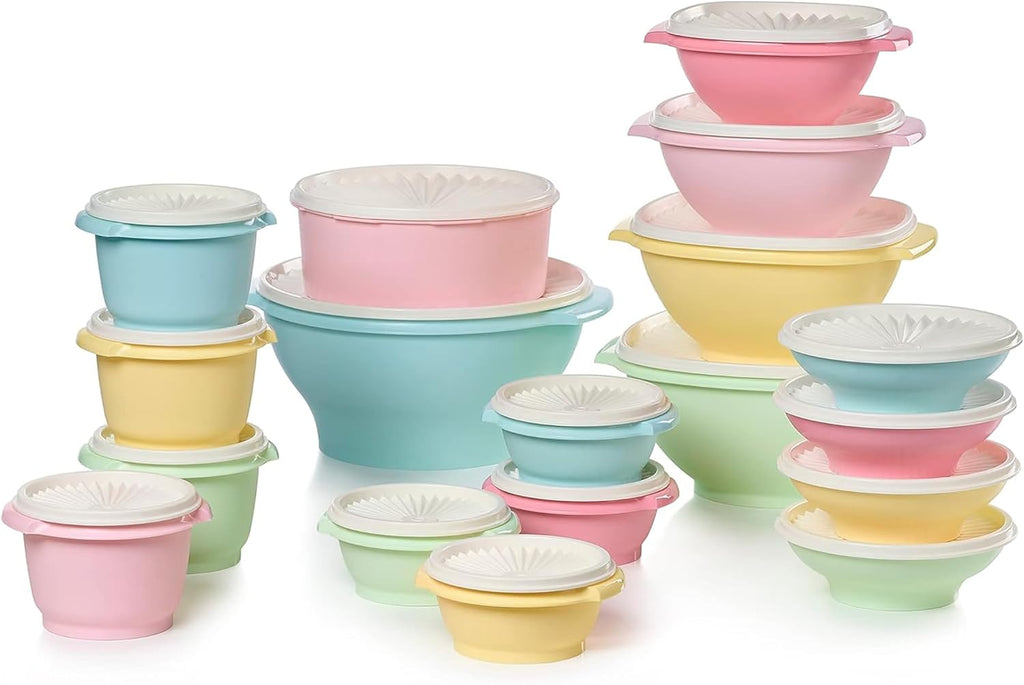 🔥BUY 2 GET 1 FREE!!!-🥣Tupperware Heritage Collection, 36-Piece Vintage Pastel Set (18 Containers + 18 Lids)