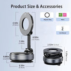 Guccqueen 2.0 Foldable Magnetic Car Phone Mount - 20 N52 Magnets, Vacuum Suction Cup with Heat-Resistant Nano-Adhesive Base for MagSafe Phones, Cars, Tools And Gadgets