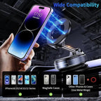 Guccqueen 2.0 Foldable Magnetic Car Phone Mount - 20 N52 Magnets, Vacuum Suction Cup with Heat-Resistant Nano-Adhesive Base for MagSafe Phones, Cars, Tools And Gadgets