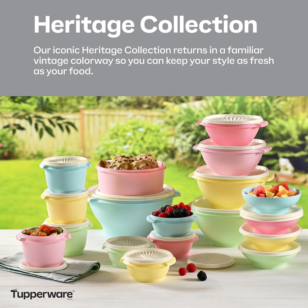 🔥BUY 2 GET 1 FREE!!!-🥣Tupperware Heritage Collection, 36-Piece Vintage Pastel Set (18 Containers + 18 Lids)