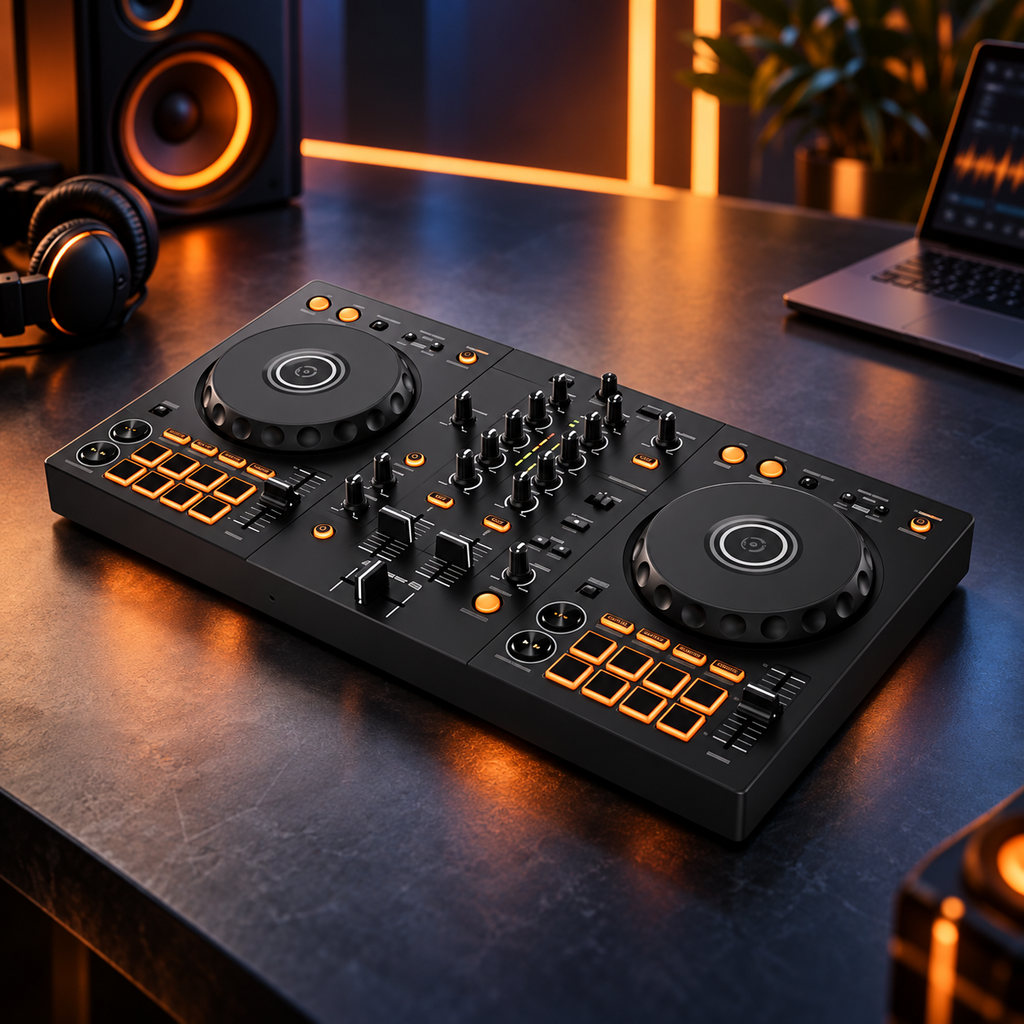 DJ DDJ-FLX4 2-Channel DJ Controller, 16 Pads, Graphite