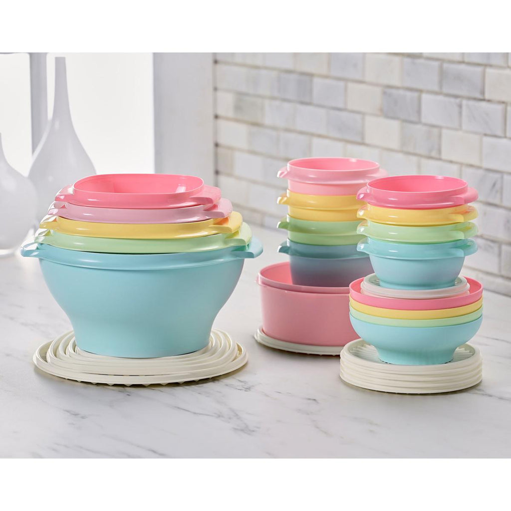 🔥BUY 2 GET 1 FREE!!!-🥣Tupperware Heritage Collection, 36-Piece Vintage Pastel Set (18 Containers + 18 Lids)