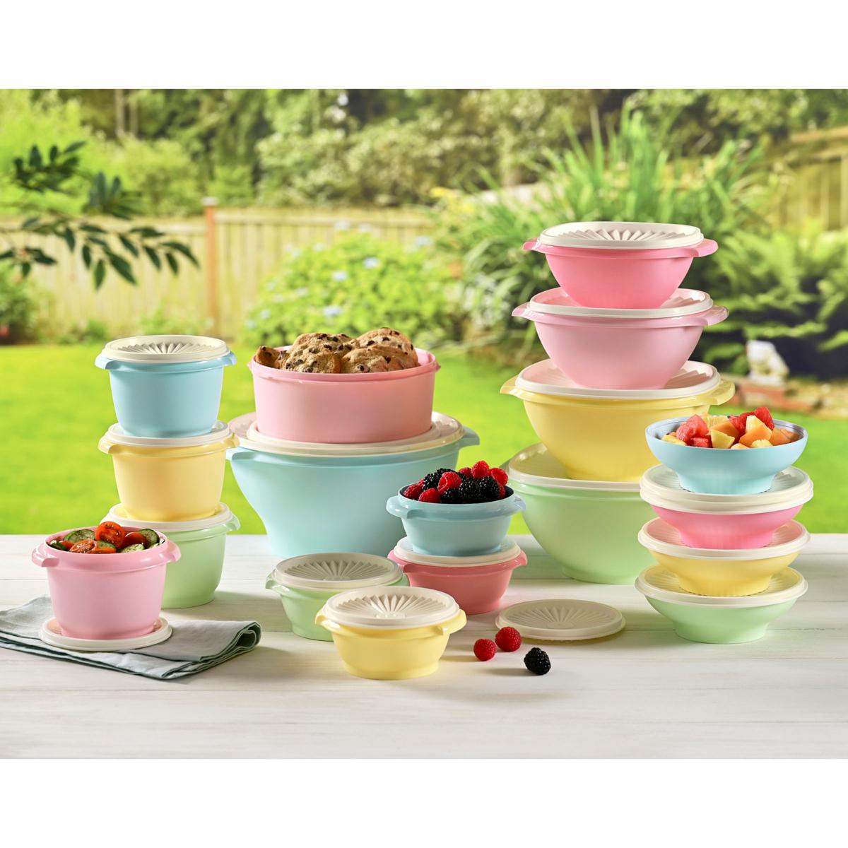 🔥BUY 2 GET 1 FREE!!!-🥣Tupperware Heritage Collection, 36-Piece Vintage Pastel Set (18 Containers + 18 Lids)